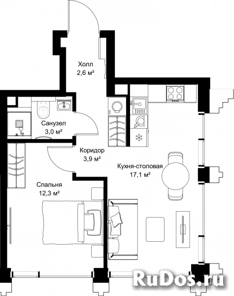 Продам 1 комнатную квартиру 38.9 м2 фотка
