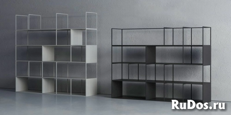 Стеллаж перегородка Лофт металлическая для разделения интерьера фотка