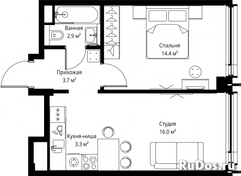 Продам 1 комнатную квартиру 40.3 м2 фотка
