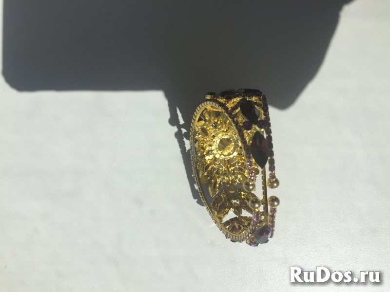 Браслет новый бижутерия фиолетовый сиреневый стразы сваровски swa изображение 5