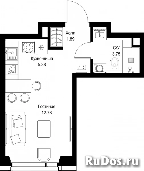 Продам 1 комнатную квартиру 23.8 м2 фотка