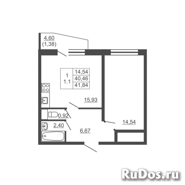 Продам 1 комнатную квартиру 41 м2 фотка