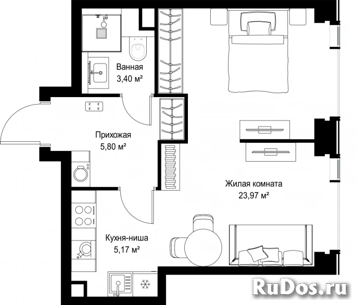 Продам 1 комнатную квартиру 38.34 м2 фотка