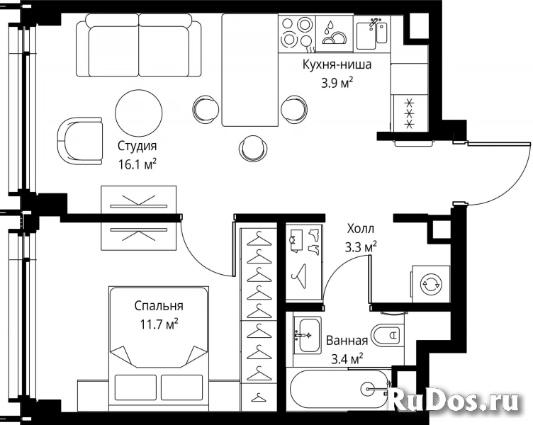 Продам 1 комнатную квартиру 38.4 м2 фотка