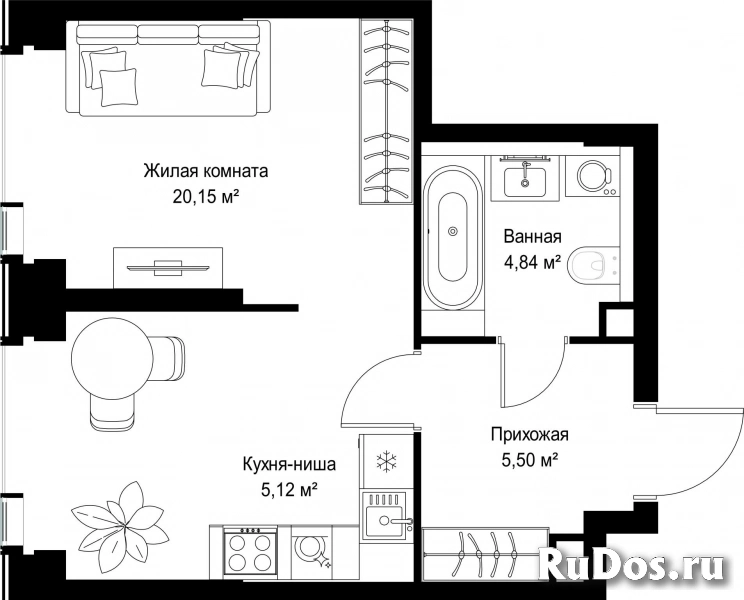 Продам 1 комнатную квартиру 35.61 м2 фотка