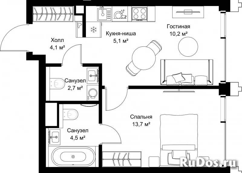 Продам 1 комнатную квартиру 40.3 м2 фотка