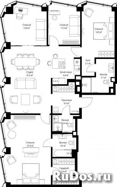 Продам 4 комнатную квартиру 132.6 м2 фотка