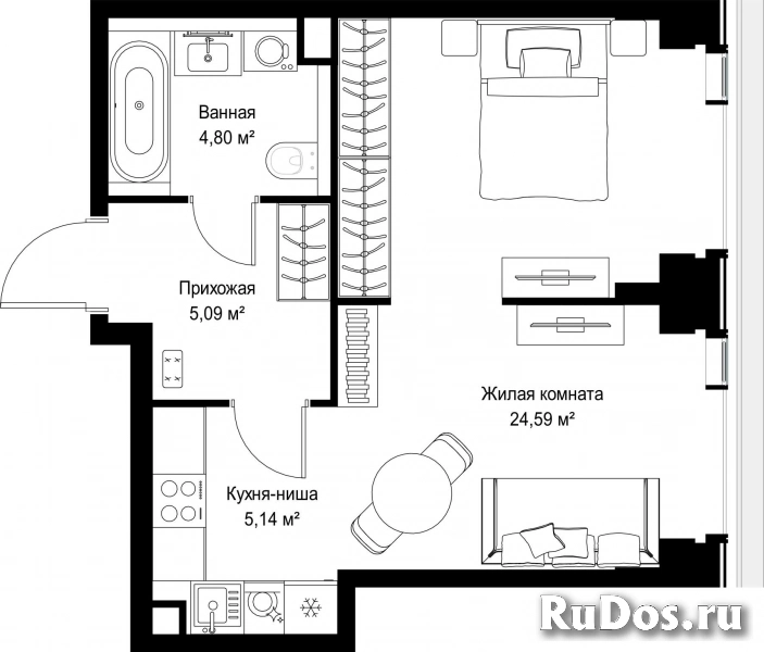 Продам 1 комнатную квартиру 39.62 м2 фотка