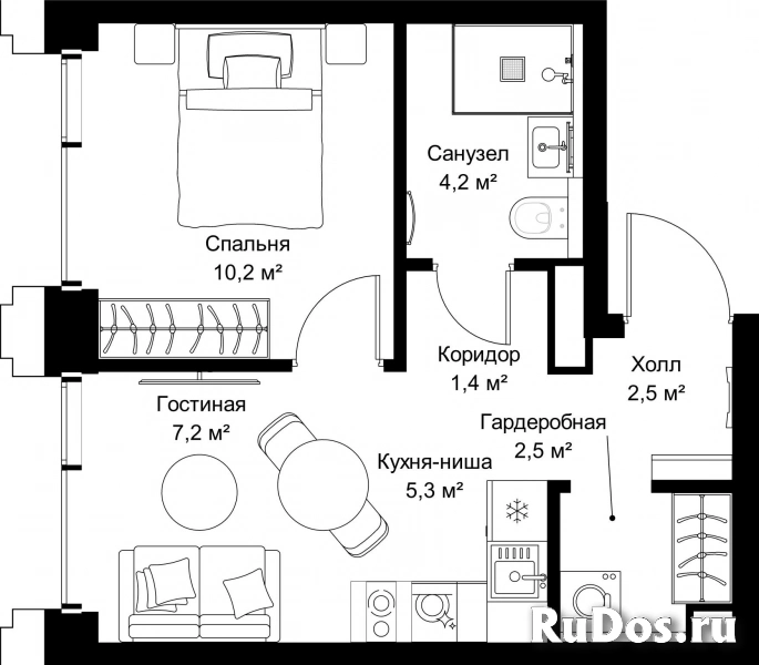 Продам 1 комнатную квартиру 33.3 м2 фотка