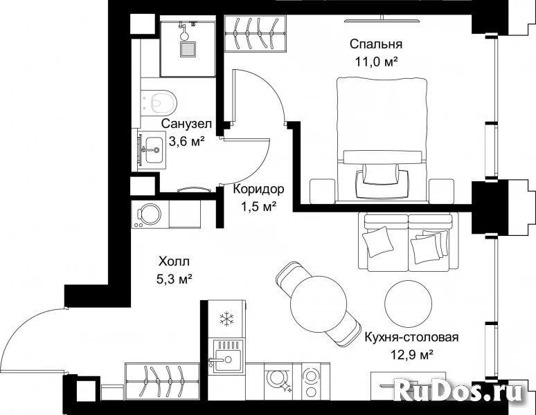 Продам 1 комнатную квартиру 34.3 м2 фотка
