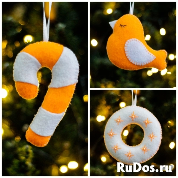 Новогодние игрушки оранжевые изображение 4