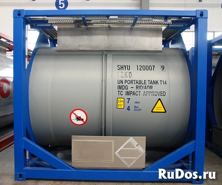 Танк-контейнер тип Т14 объём 7м3, для перевозки серной кислоты. фото