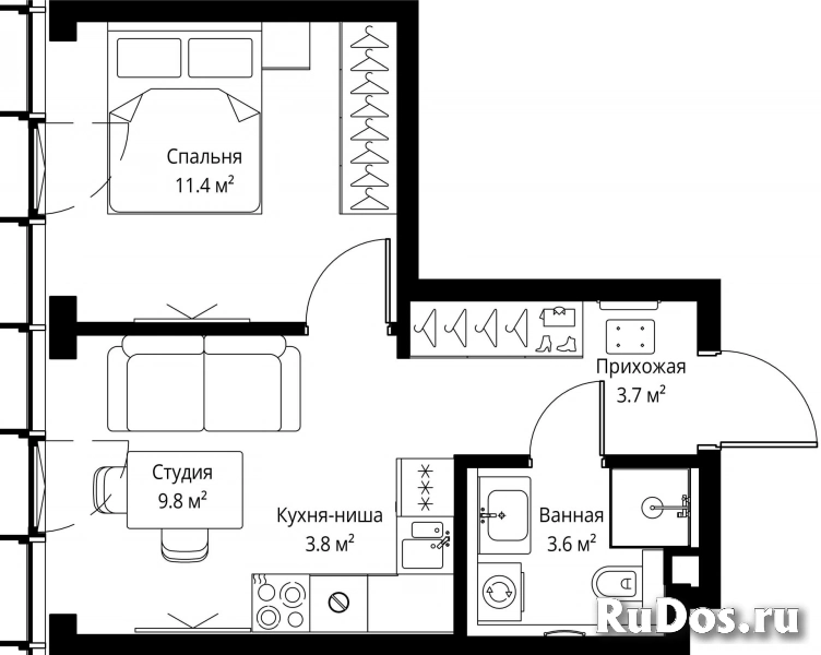 Продам 1 комнатную квартиру 32.3 м2 фотка