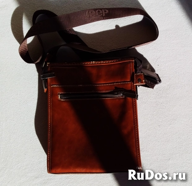 Сумка наплечная Jeep-1941 коричневая, кожаная, новая фотка