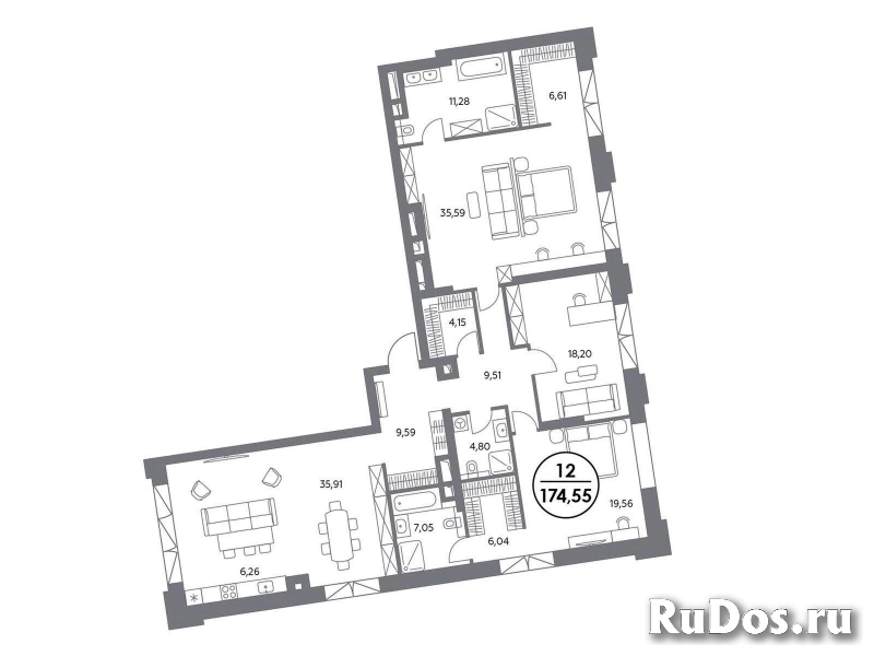 Продам 3 комнатную квартиру 174.7 м2 изображение 3