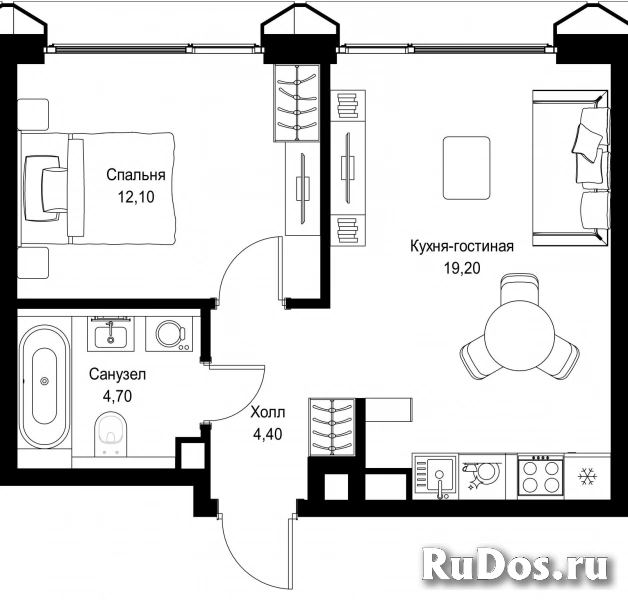 Продам 1 комнатную квартиру 40.4 м2 фотка