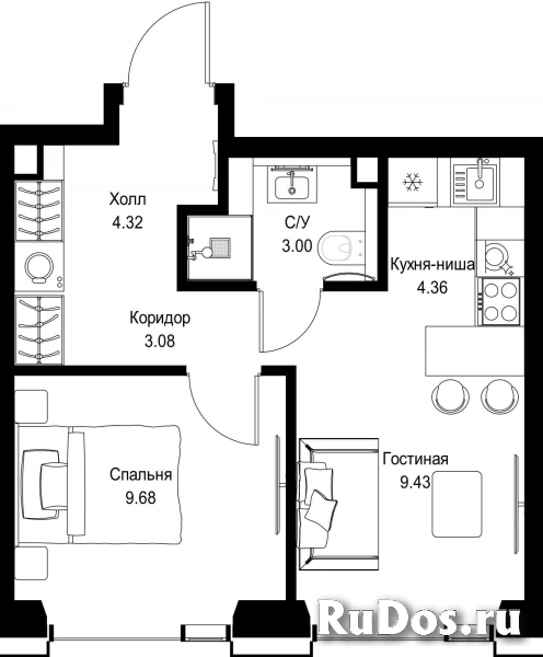 Продам 1 комнатную квартиру 33.87 м2 фотка