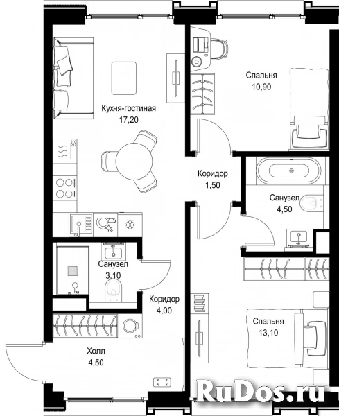 Продам 2 комнатную квартиру 58.8 м2 фотка