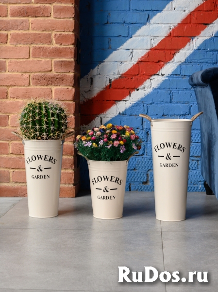 Цветные металлические вазоны для цветочных магазинов от производи изображение 10