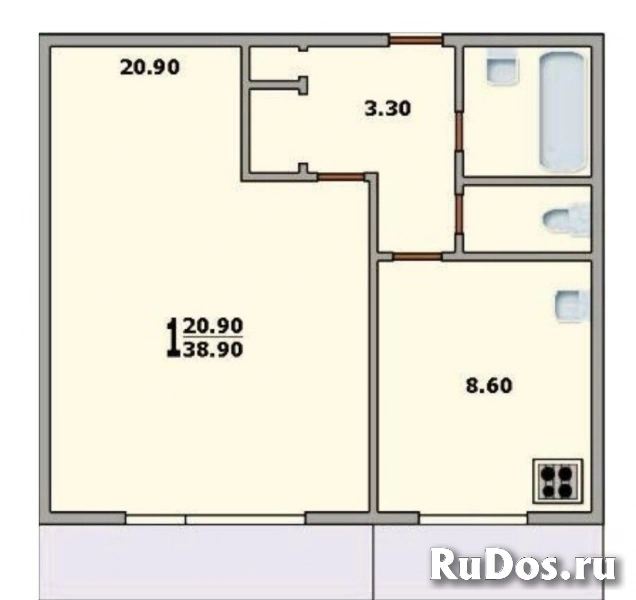 Продам 1 комнатную квартиру 38.9 м2 изображение 3