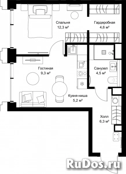 Продам 1 комнатную квартиру 42.2 м2 фотка