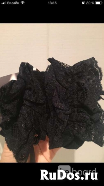 Чулки новые vogue s m 42 44 46 черные вязаные кружева гипюр оборк изображение 9