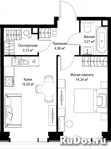 Продам 1 комнатную квартиру 40.14 м2 фотка