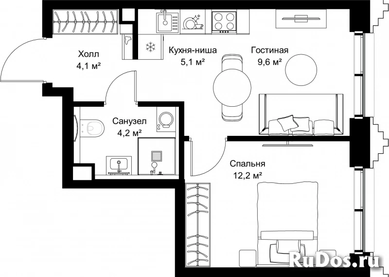 Продам 1 комнатную квартиру 35.2 м2 фотка