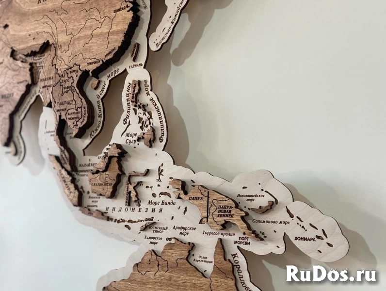 Карта мира на стену, карта мира из дерева, панно изображение 9