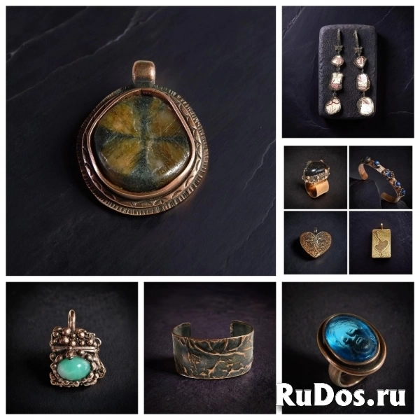 Украшения ручной работы из меди, латуни, натуральных камней фото