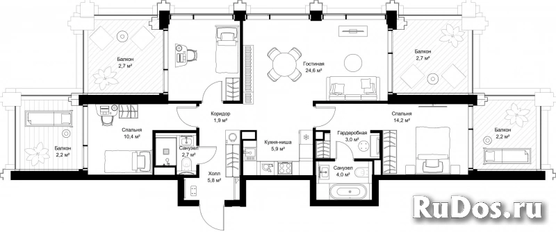 Продам 3 комнатную квартиру 92.8 м2 фотка