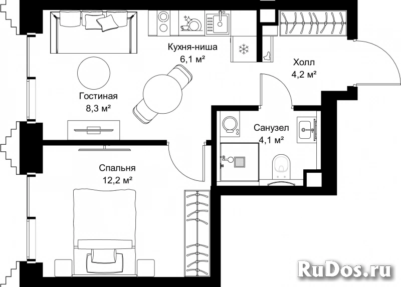 Продам 1 комнатную квартиру 34.9 м2 фотка