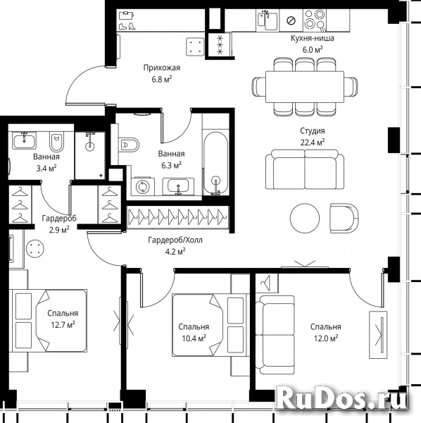 Продам 3 комнатную квартиру 87.1 м2 фотка