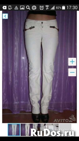 Джинсы veber италия 44 46 м бежевые стретч прямые по фигуре украш фотка