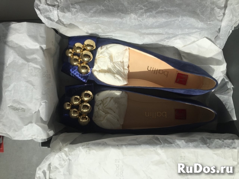 Балетки новые ballin италия 39 размер синие замша замшевые подошв изображение 9