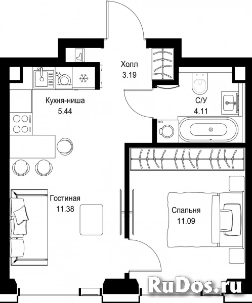 Продам 1 комнатную квартиру 35.21 м2 фотка