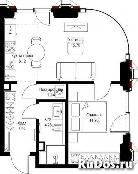 Продам 1 комнатную квартиру 44.13 м2 фотка