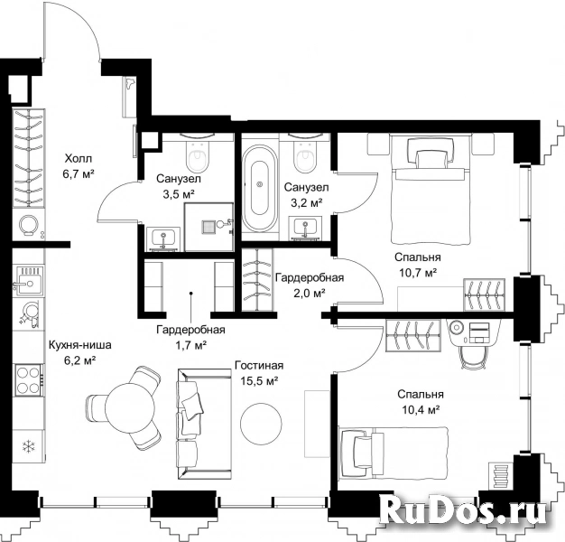 Продам 2 комнатную квартиру 59.9 м2 фотка