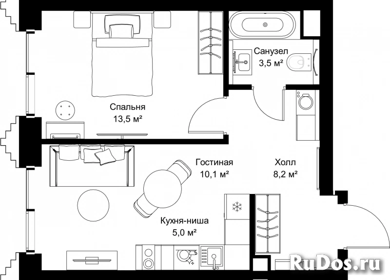 Продам 1 комнатную квартиру 40.3 м2 фотка