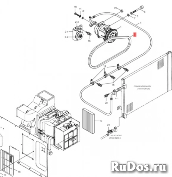 Ремень кондиционера Hyundai R140W-9S (11N6-90250) фотка
