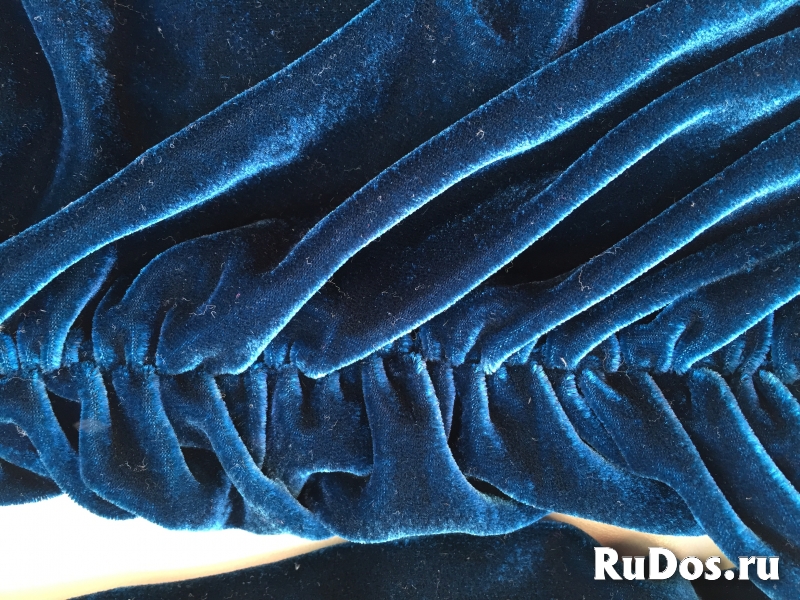 Платье новое велюр S 44 мини зеленое морская волна мини барахт Do изображение 4