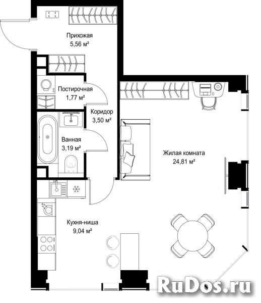 Продам 1 комнатную квартиру 47.87 м2 фотка