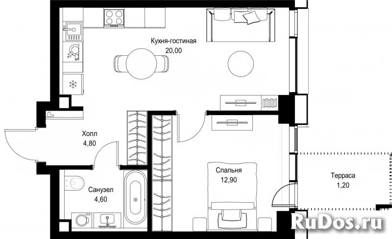 Продам 1 комнатную квартиру 43.5 м2 фотка