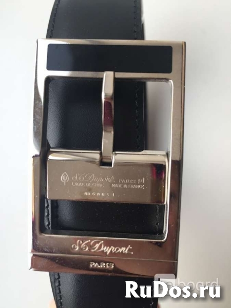 Ремень мужской dupont франция кожа черный кожаный металл под плат фото