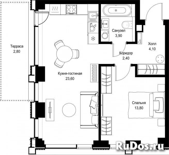 Продам 1 комнатную квартиру 50.6 м2 фотка