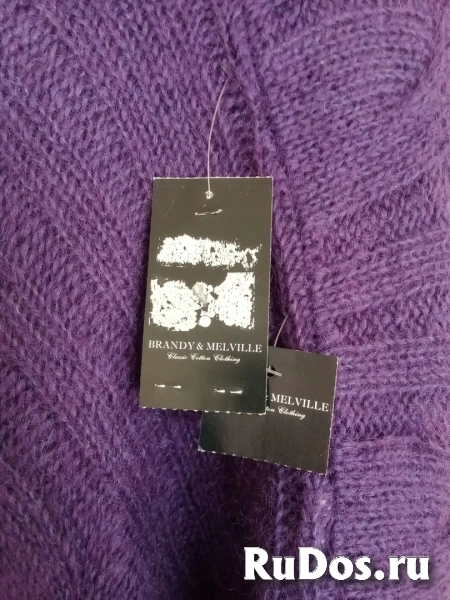 Пончо brandy melville италия 44 46 48 s m l мохер фиолетовое сире изображение 3