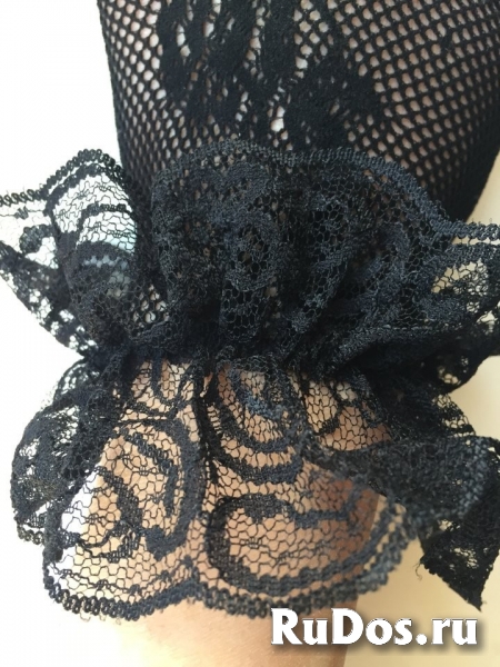 Перчатки новые женские черные сетка кружева стретч 42 44 46 м s а изображение 3