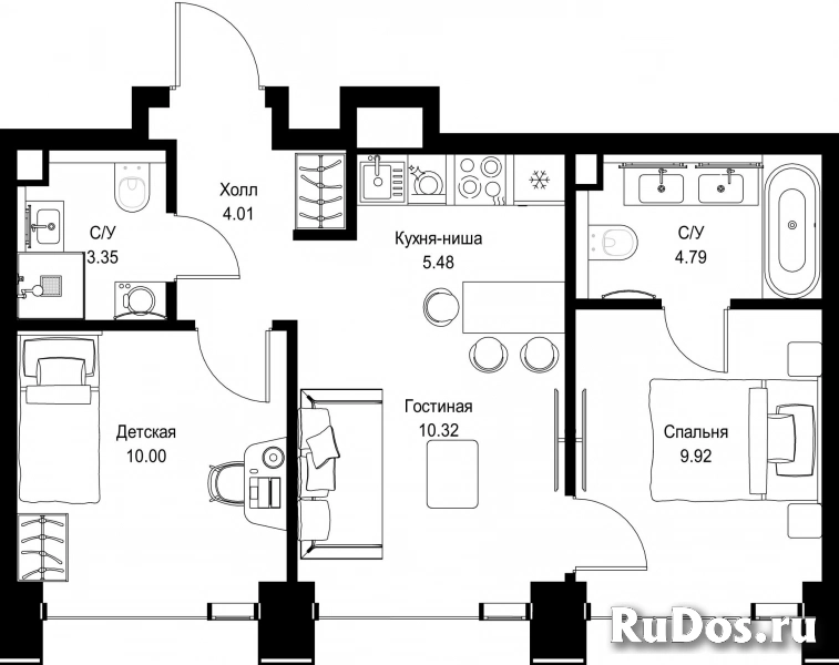 Продам 2 комнатную квартиру 47.87 м2 фотка