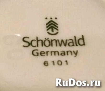 Чашки кофейные Schonwald Germany (Бавария ) ,фарфор  6 штук . Диаметр  6см, высота 5см . Клеймо зелёное подглазурное  68-72г.г. изображение 3