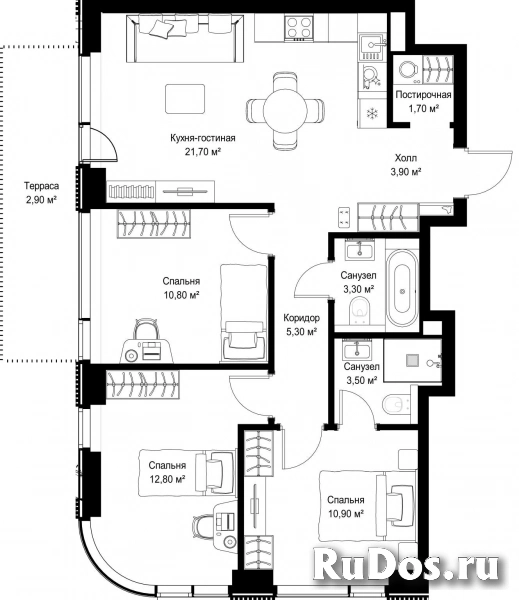 Продам 3 комнатную квартиру 76.8 м2 фотка